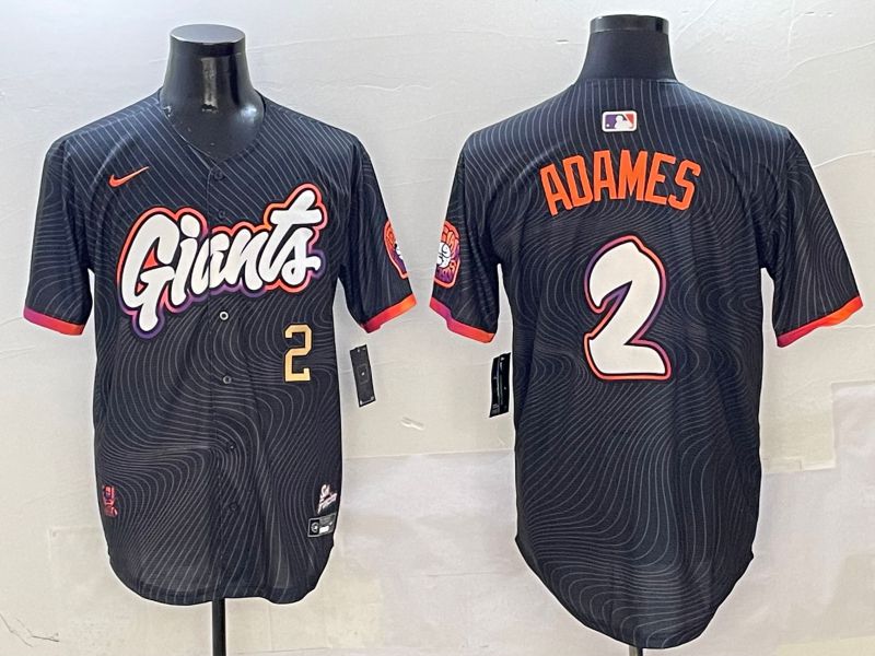 Men San Francisco Giants #2 Adames Black Second generation Joint Name Nike 2025 MLB Jersey style 2->san francisco giants->MLB Jersey